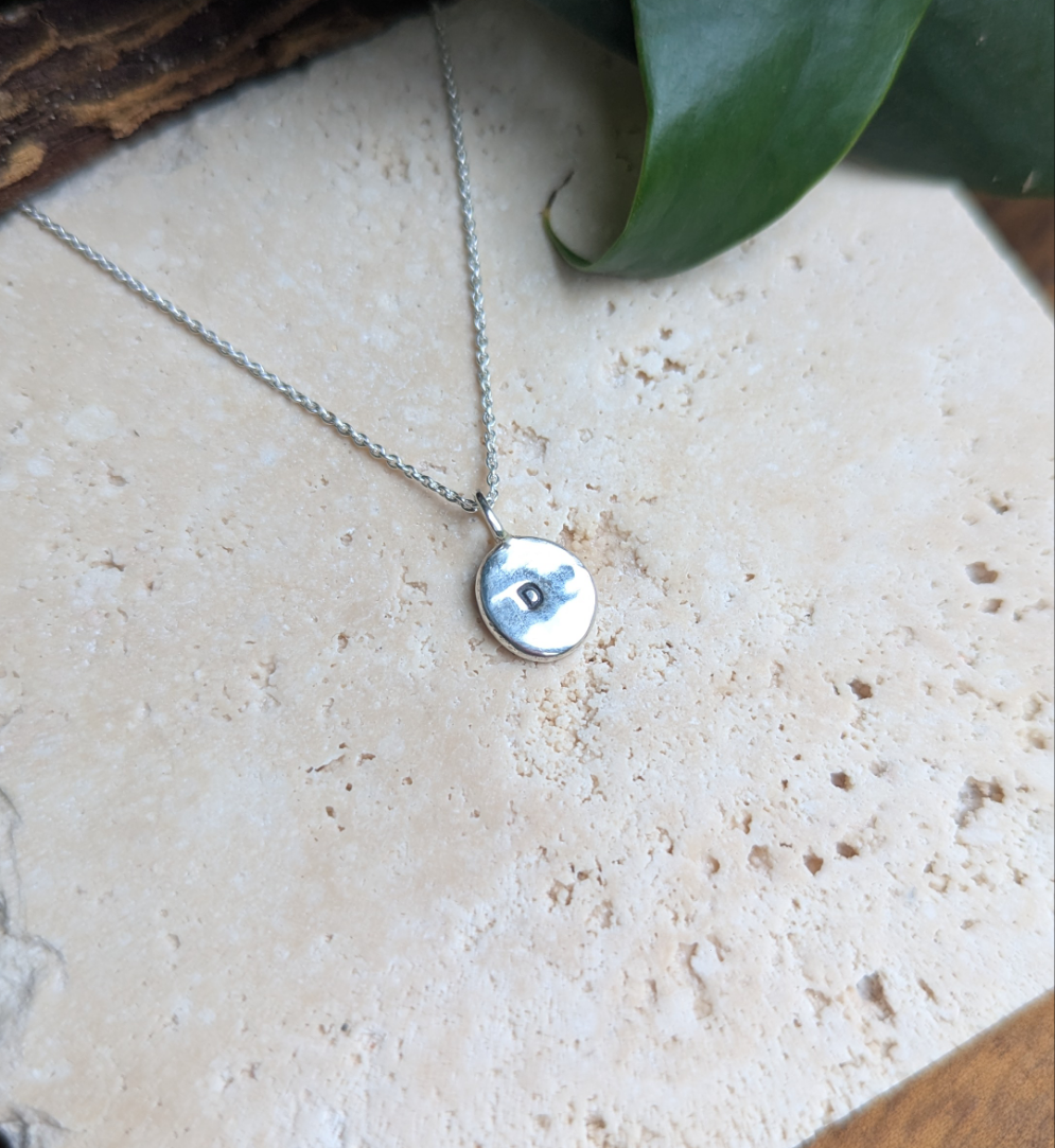 Mini Recycled Initial Pendant