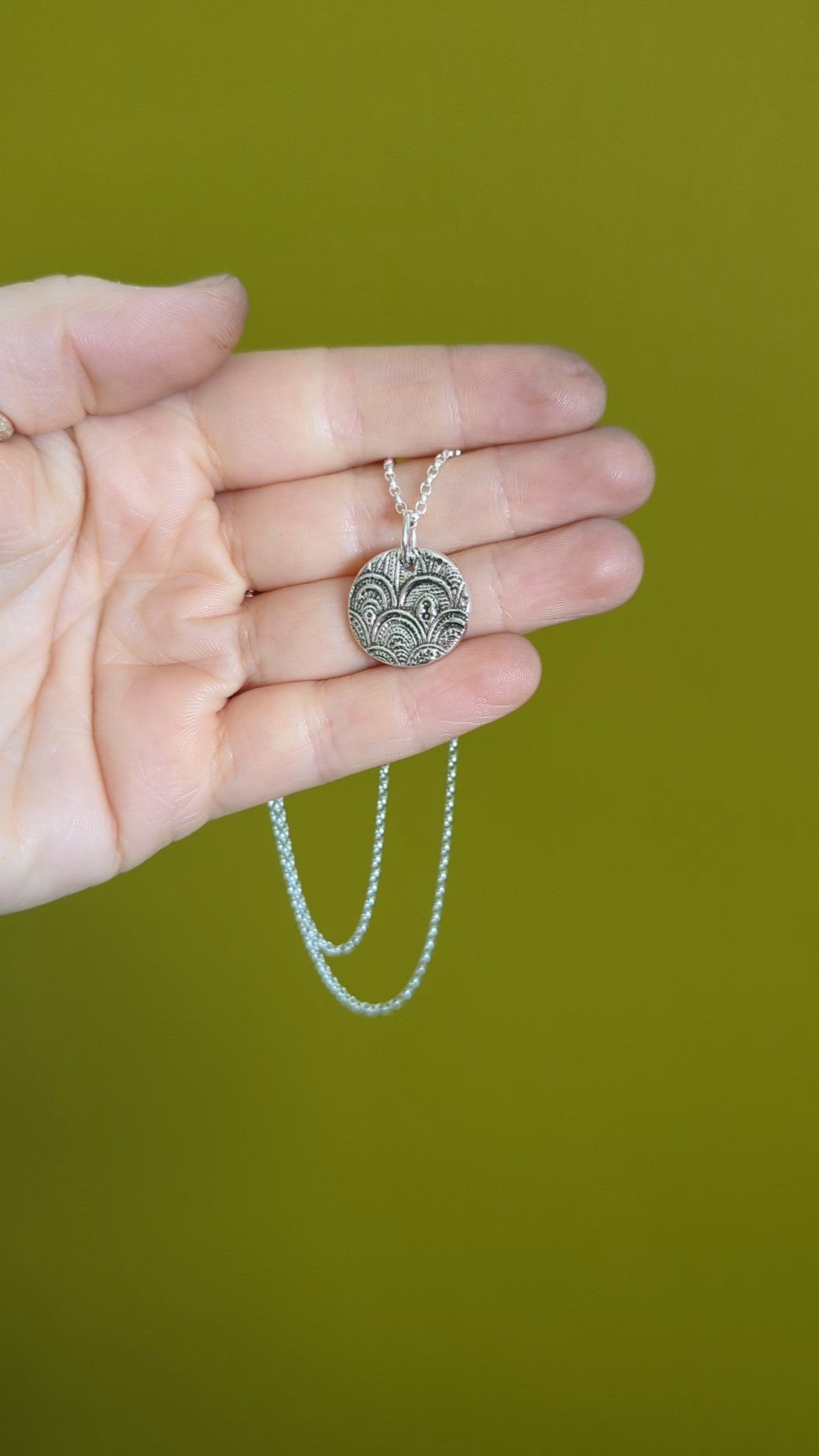 Patterned Coin Pendant
