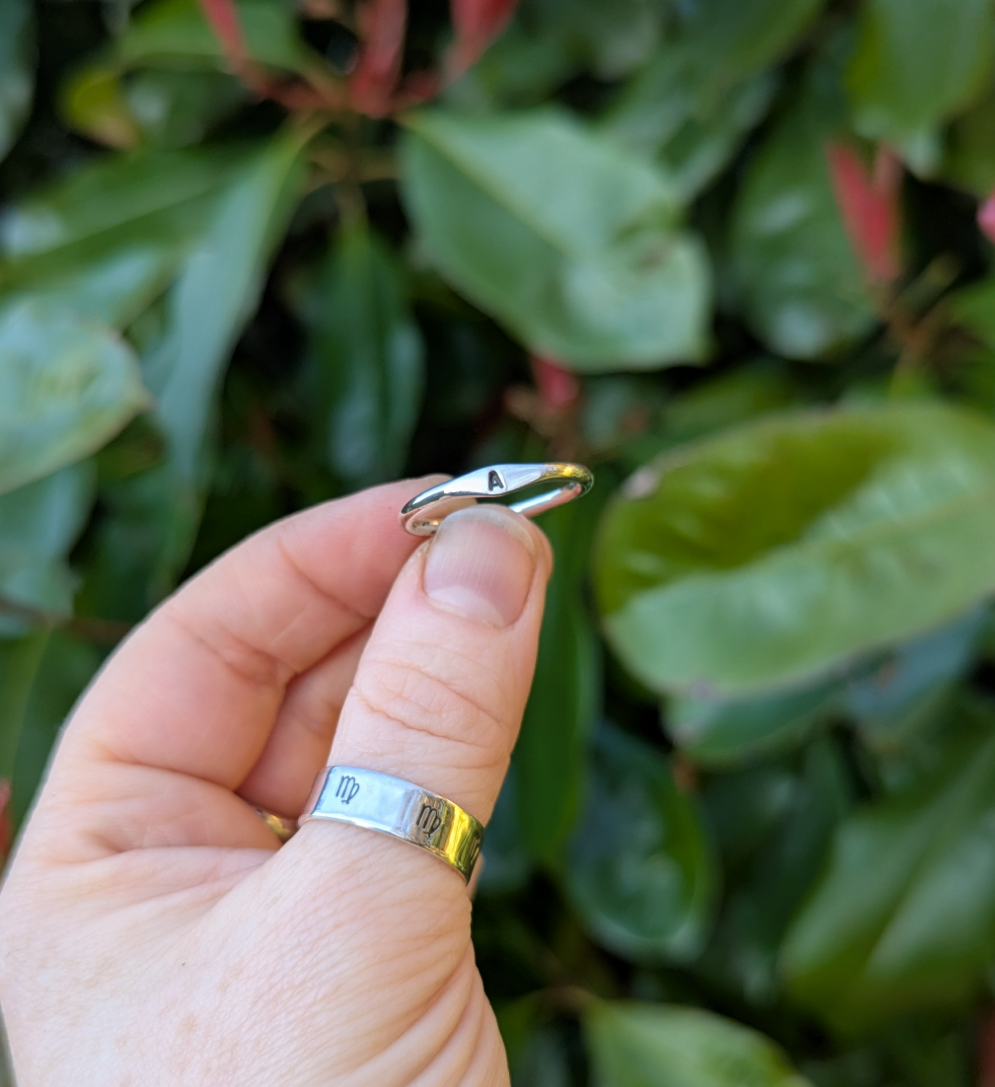 Dainty Initial Ring