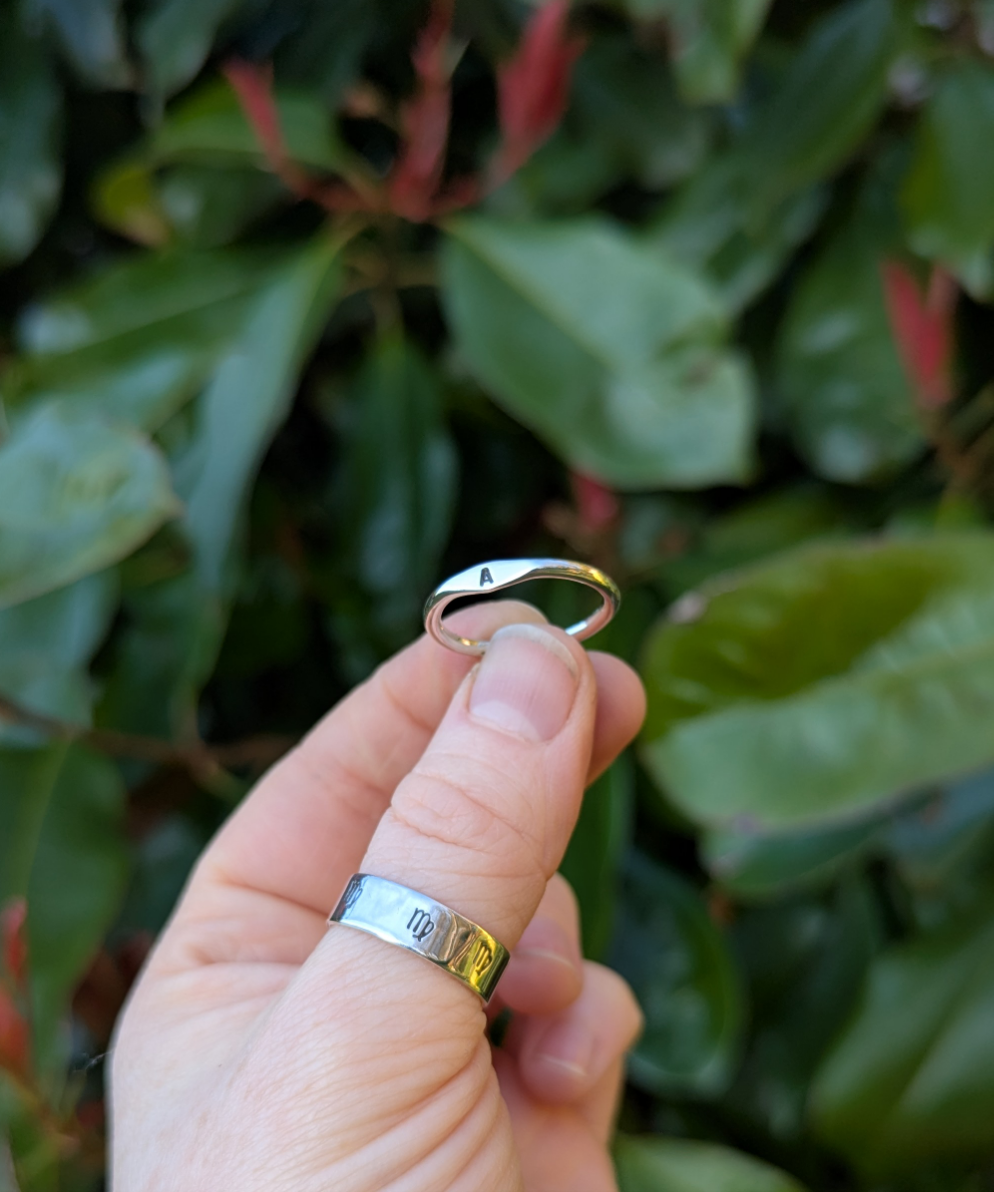 Dainty Initial Ring